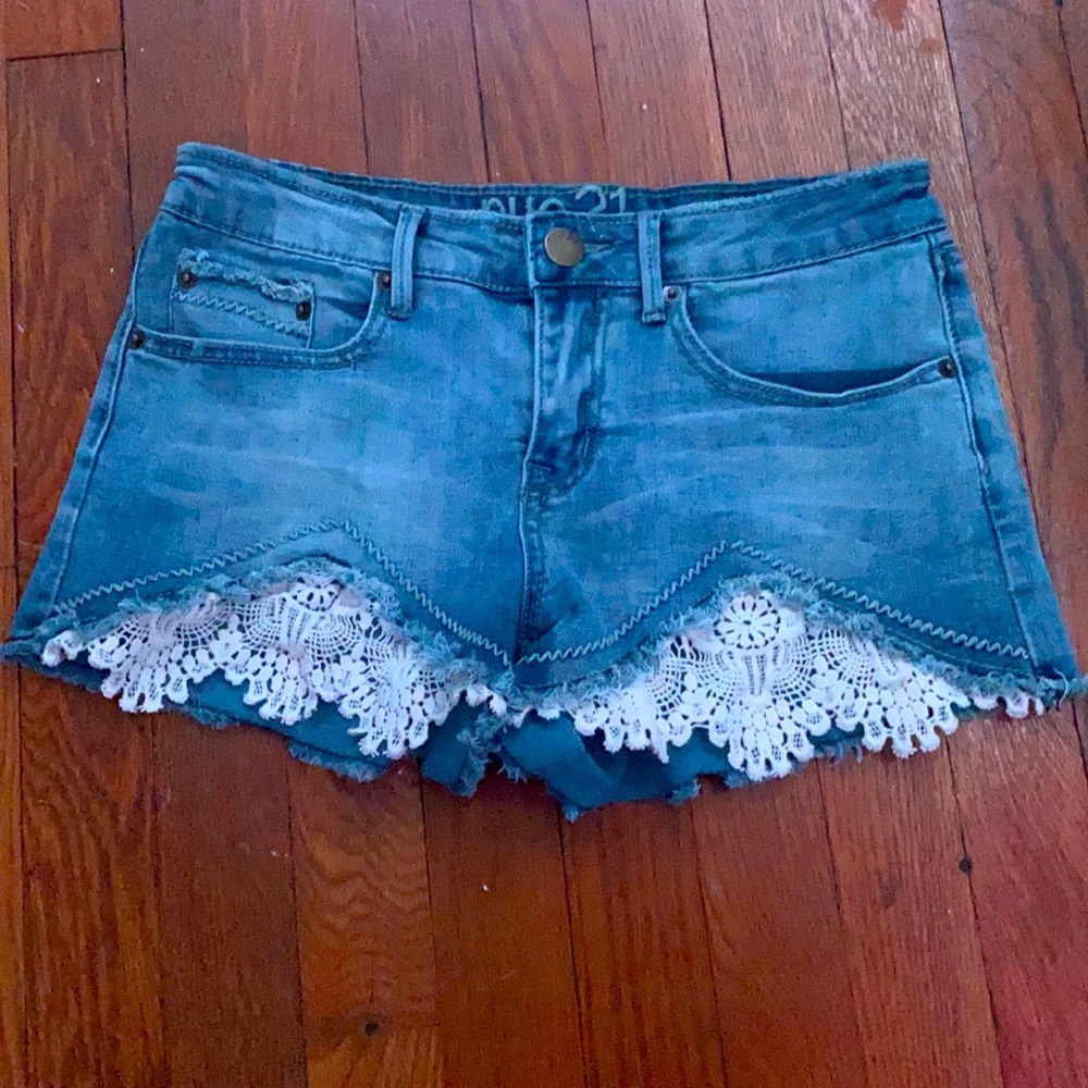 Laced jean shorts from Rue 21
